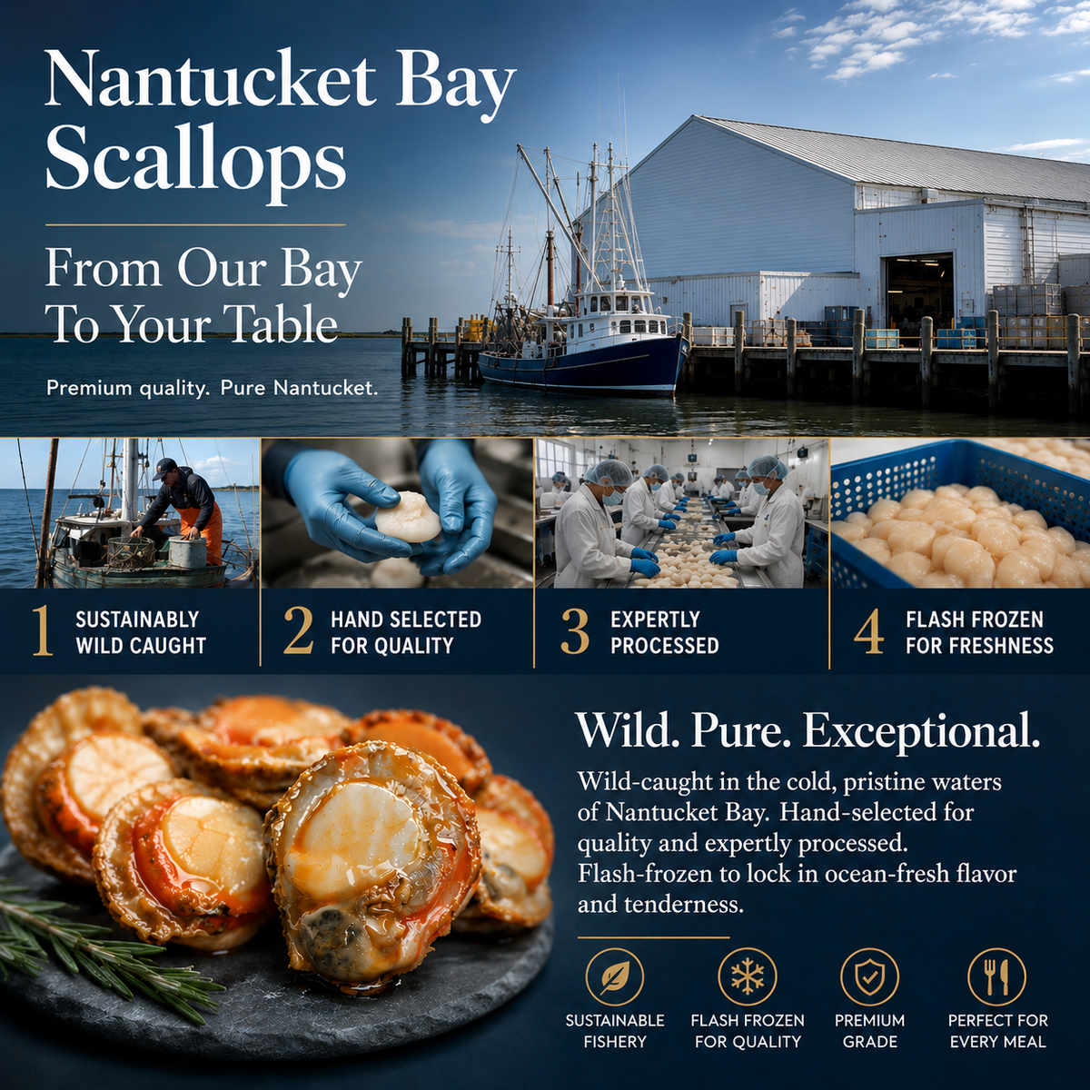 🦪High-protein, ready-to-eat scallop meat from Nantucket Bay Scallops-9YOE9