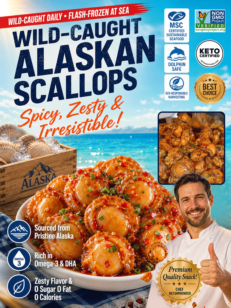 [Wild-caught] High-protein, spicy, ready-to-eat scallop meat