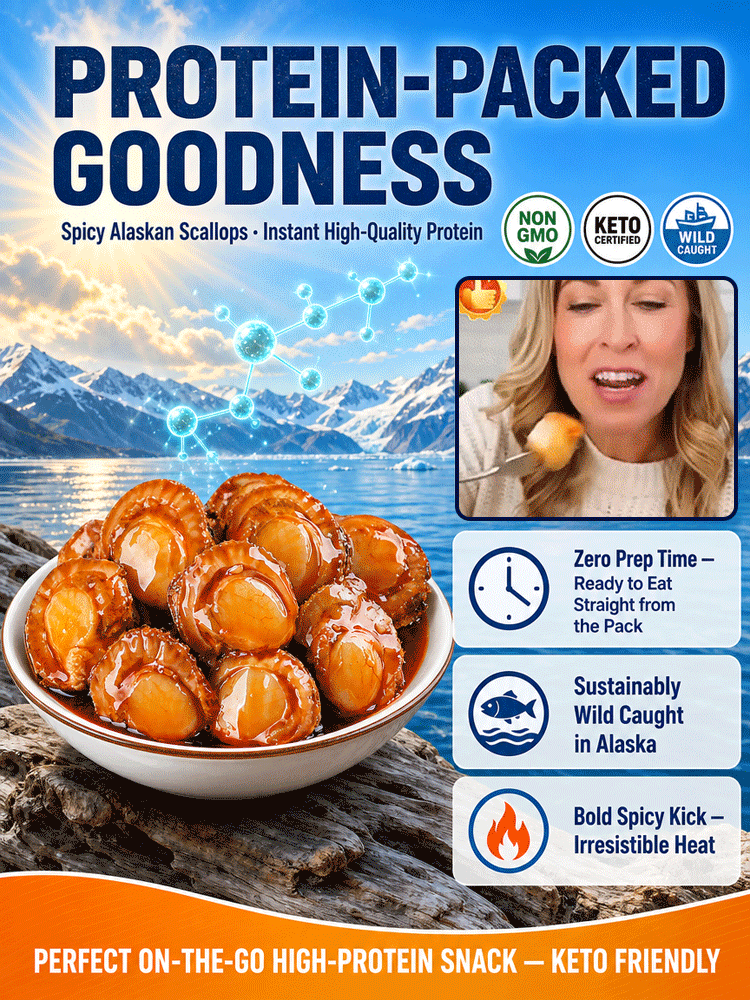 [Wild-caught] High-protein, spicy, ready-to-eat scallop meat