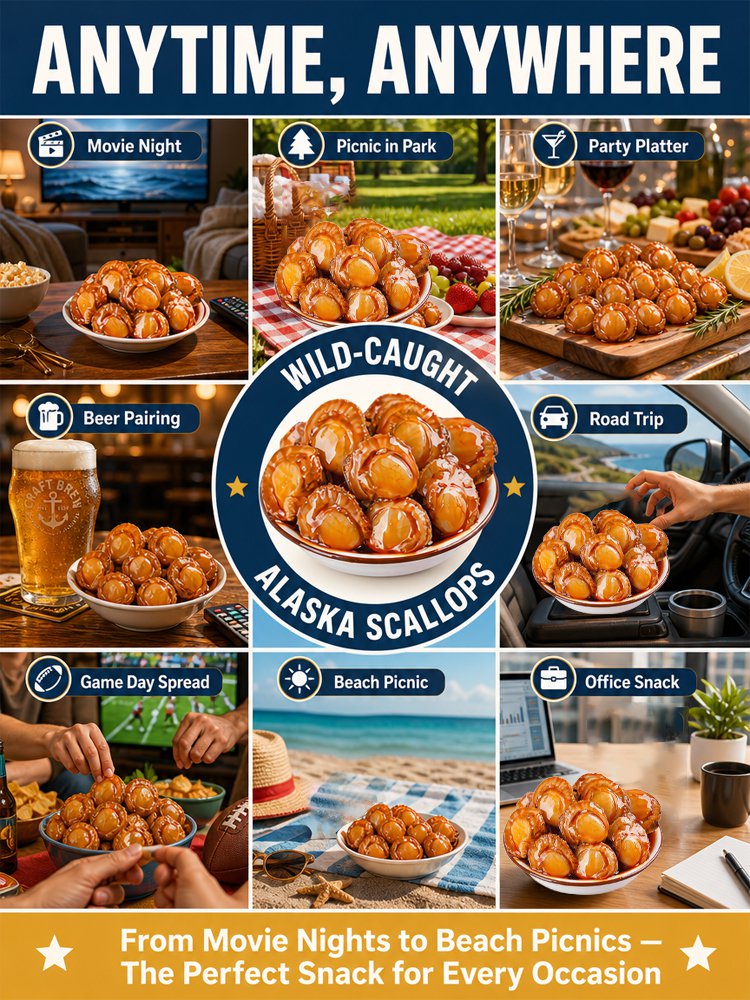[Wild-caught] High-protein, spicy, ready-to-eat scallop meat